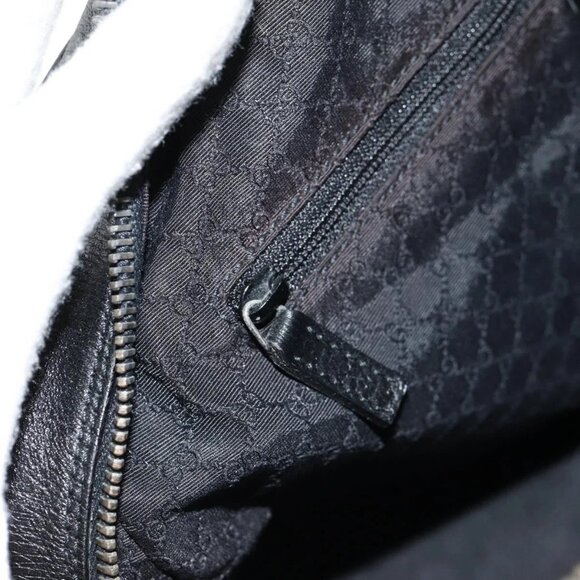 GUCCI Shoulder Bag Leather Black Silver 002 1115 Auth 146591V - Picture 13 of 16